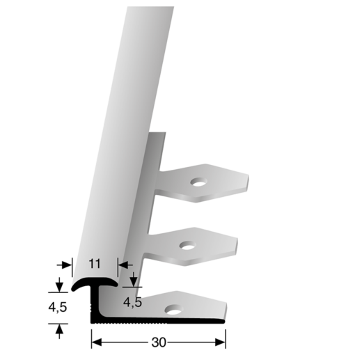 profil de transition pliable 345 pour PVC 4,5 mm argenté – Image 2