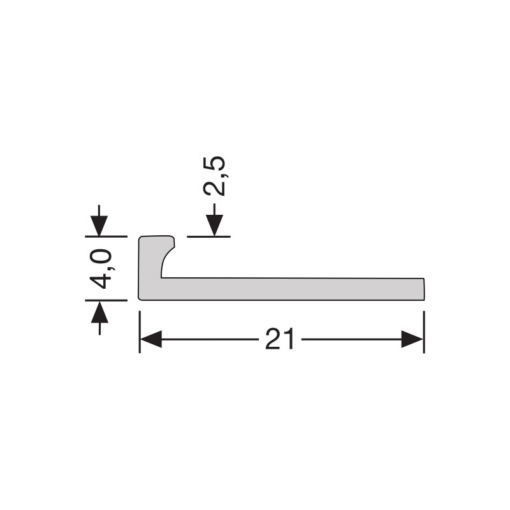 Profil d'extrémité de nivellement 2,5 mm PVC poli – Image 3