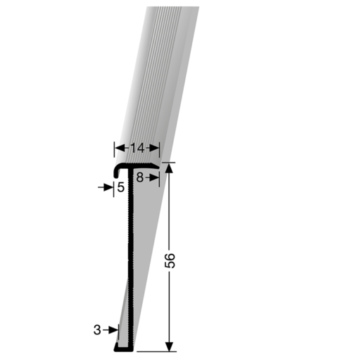 profil nez de marche enfichable 846 à 3 mm PVC acier inoxydable – Image 6