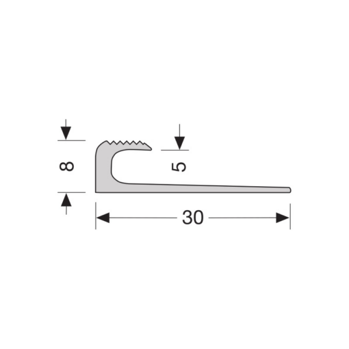 profil d'extrémité coulissant 806 8 mm pour PVC 5mm acier inoxydable – Image 3