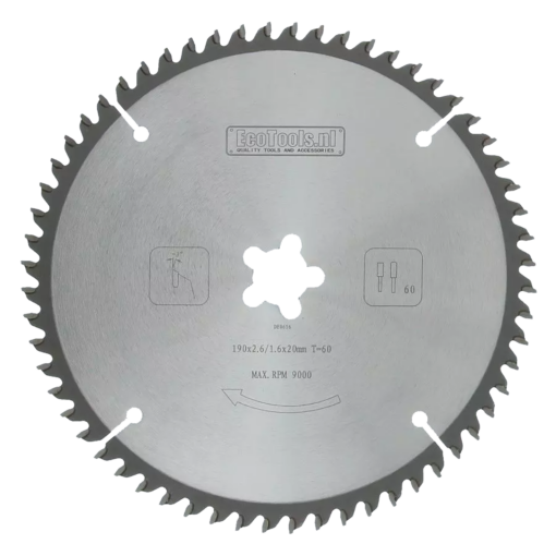 Lame de scie circulaire Prof 190x1,8x20 60 dents [alu/trespa] – Image 2