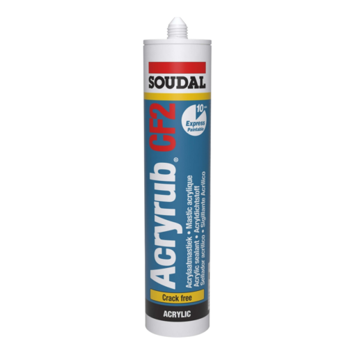 Soudal Acryrub CF2 crackfree wit 310 ml: Soudal Acryrub CF2 sans fissures blanc 310 ml – Image 2